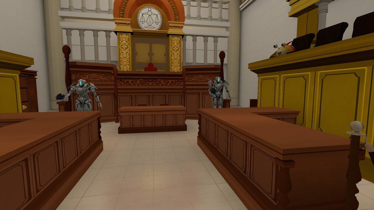 wuspoppin125's tweet photo. Continued working on the courtroom got two Galactic Federation Marines as the guards and a Bulbmin as one of the members of the jury https://t.co/RJrok7pBl4