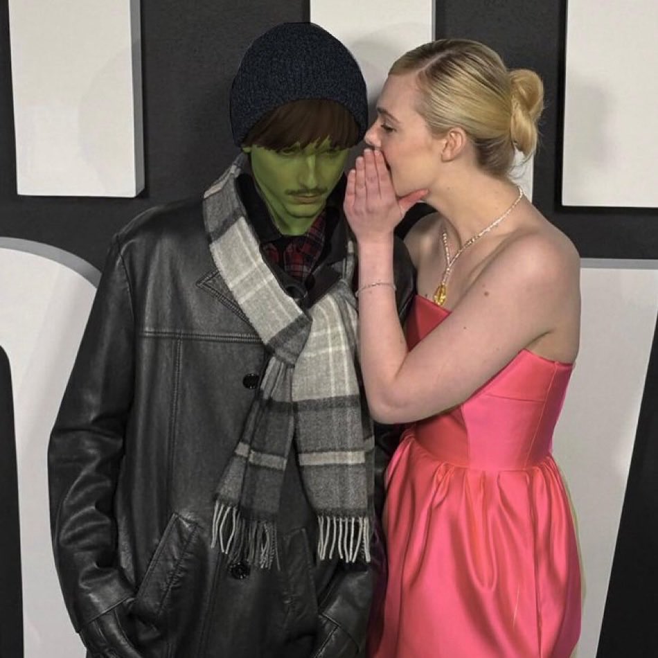 Pop Crave (@popcrave) on Twitter photo Elle Fanning reposts Wicked-themed edit of her and Timothรฉe Chalamet. Elle Fanning reposts Wicked-themed edit of her and Timothรฉe Chalamet.