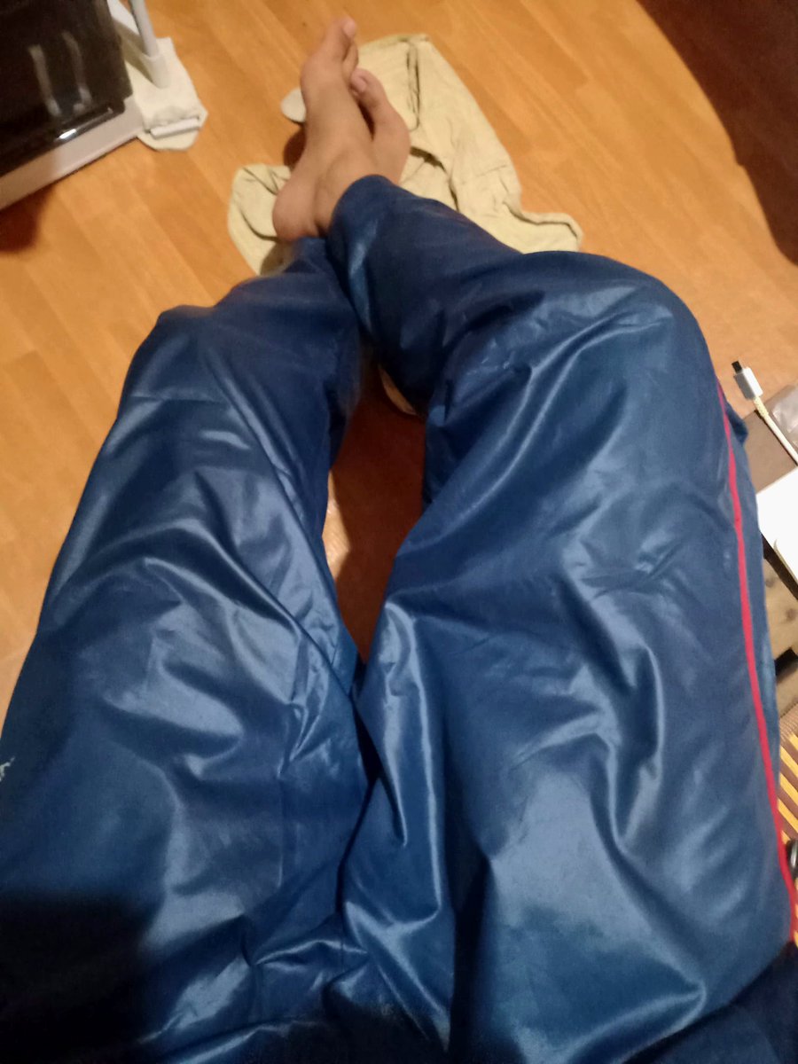 Kristoff596108's tweet photo. My new shiny track pants wearing this make  me even hornier than ever https://t.co/3WS7Pi6i4L