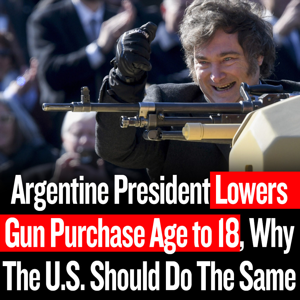 MrColionNoir's tweet image. Let me get this straight—**Argentina**, a country without a Second Amendment, just lowered the age to buy a gun to **18**, while here in America, the supposed "land of freedom," we’re still debating whether an 18-year-old should even own a firearm. It’s wild.

📽️:…