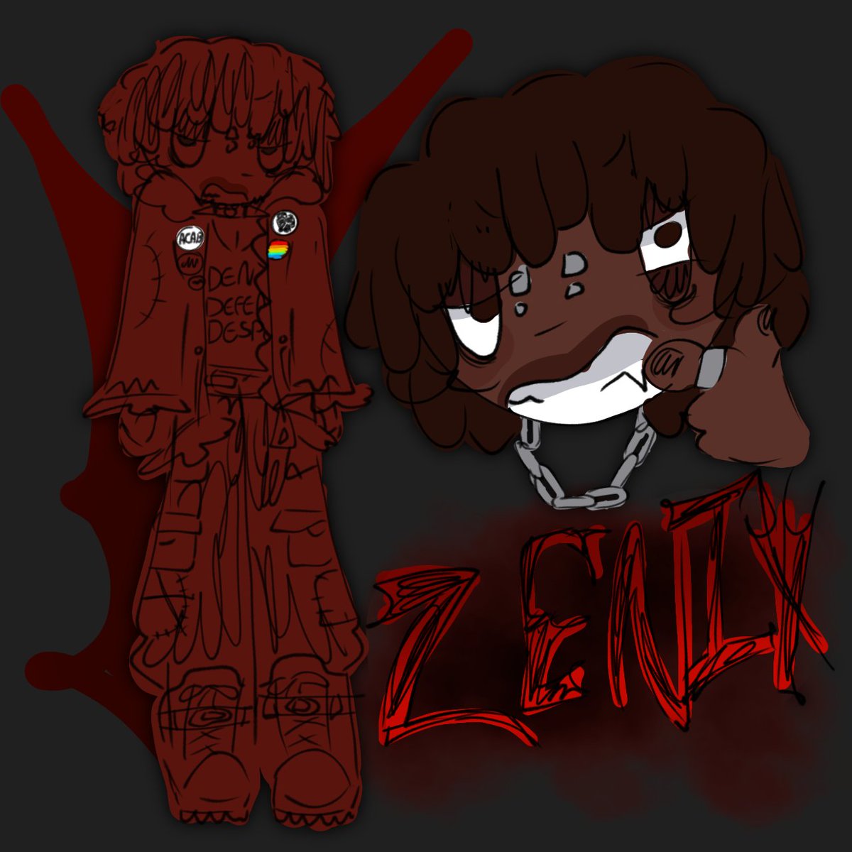 _travisonthtbt's tweet photo. ZENIX ART !! My fav of the shadow knights, and also may or may not be a new reference sheet for him

#art #aphtwt #zenix #shadowknight #punkart https://t.co/sAOayjCUjL