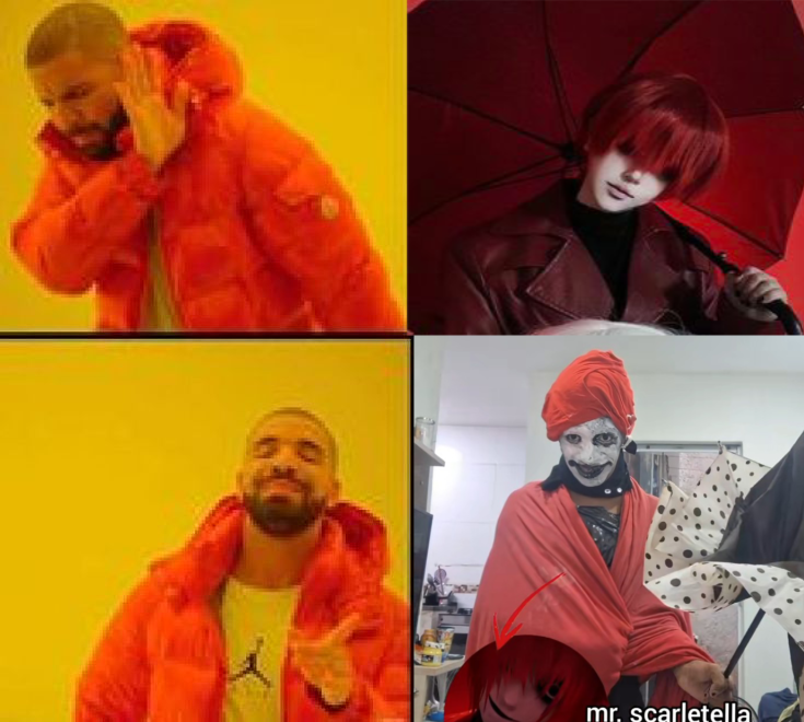 LeiteTapioca's tweet photo. Best cosplay #homicipher #mrscarletella #mrsilvair #meme #cosplay https://t.co/Yu5ce3jNKf