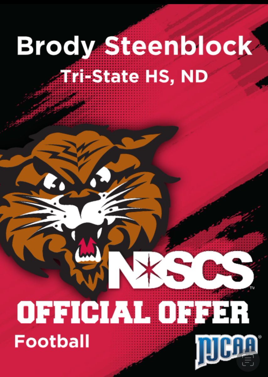 Brody Steenblock (@brodysteener1) on Twitter photo Thankful to receive my second offer from NDSCS!! <a href="/NDSCSFB/">NDSCS Wildcats Football</a> Thank you for the visit and offer! <a href="/NDSCSCoach_Izz/">Eric Issendorf</a> <a href="/CoachJayVega73/">Coach Vega</a>!!! Thankful to receive my second offer from NDSCS!! <a href="/NDSCSFB/">NDSCS Wildcats Football</a> Thank you for the visit and offer! <a href="/NDSCSCoach_Izz/">Eric Issendorf</a> <a href="/CoachJayVega73/">Coach Vega</a>!!!