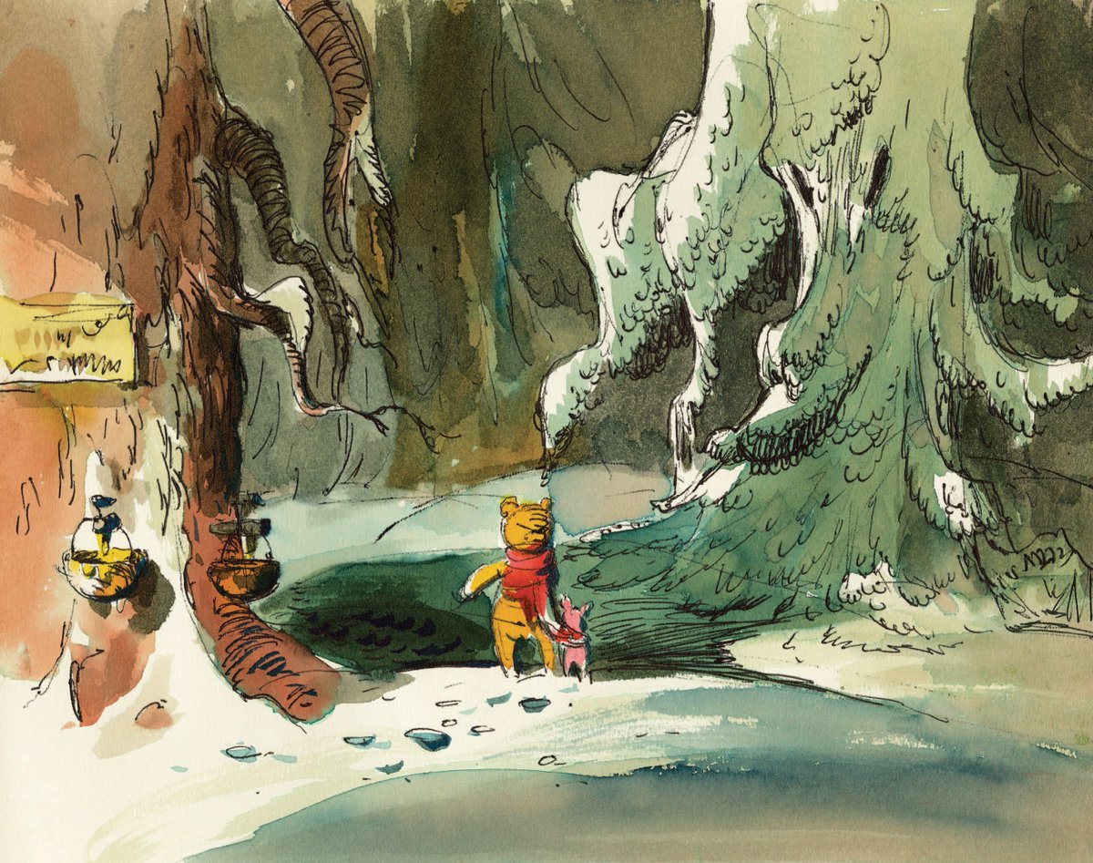 ani_obsessive's tweet photo. Concept art by Ken Anderson for Winnie the Pooh and the Honey Tree (1966), dir. Wolfgang Reitherman, Walt Disney Productions https://t.co/SG7Rg8T97S