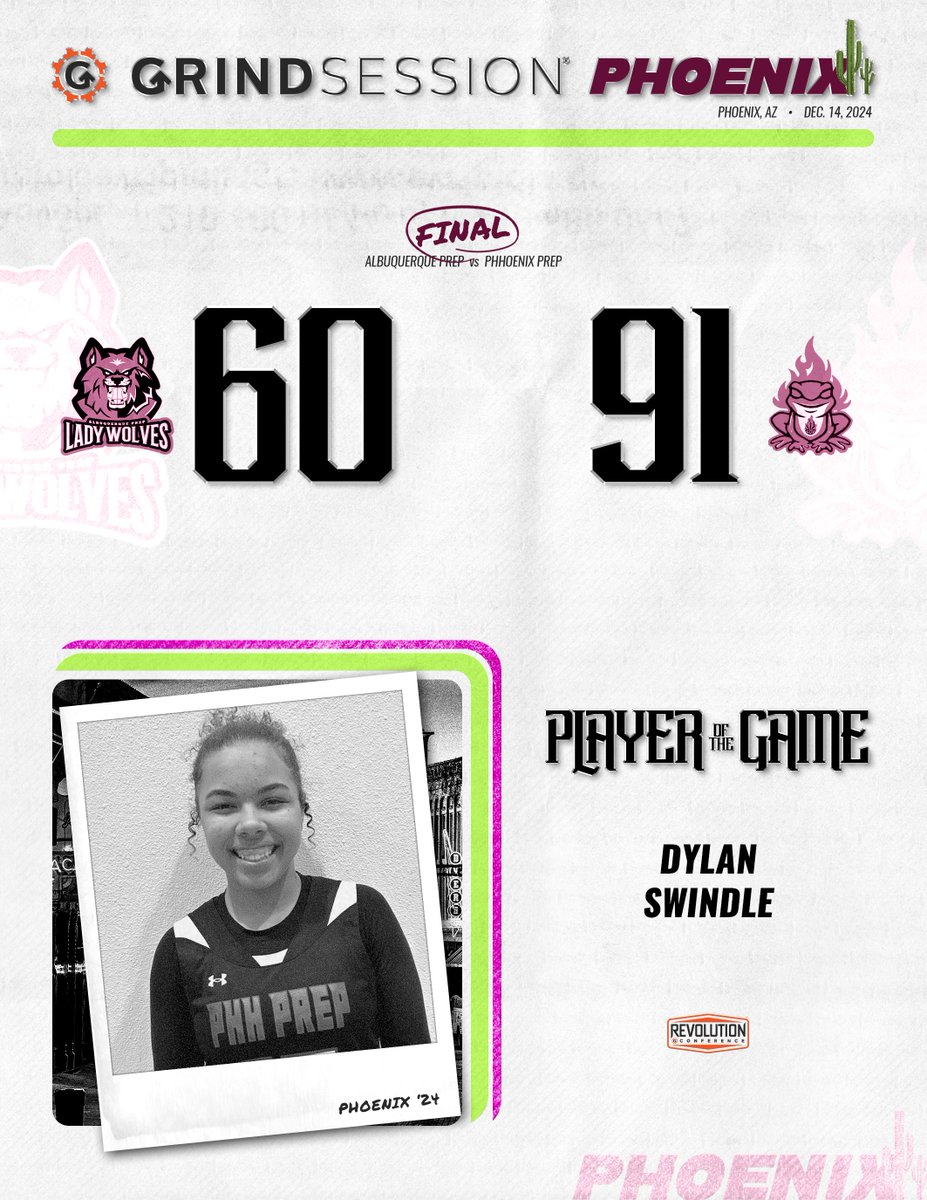 FINAL
Albuquerque Prep (NM) 60
PHHoenix Prep (AZ) 91
Player of the Game: Dylan Swindle