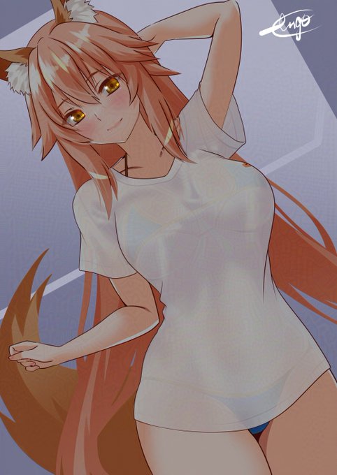 深夜にマスターのお部屋にやってきた水着玉藻ちゃん。

#FGO 