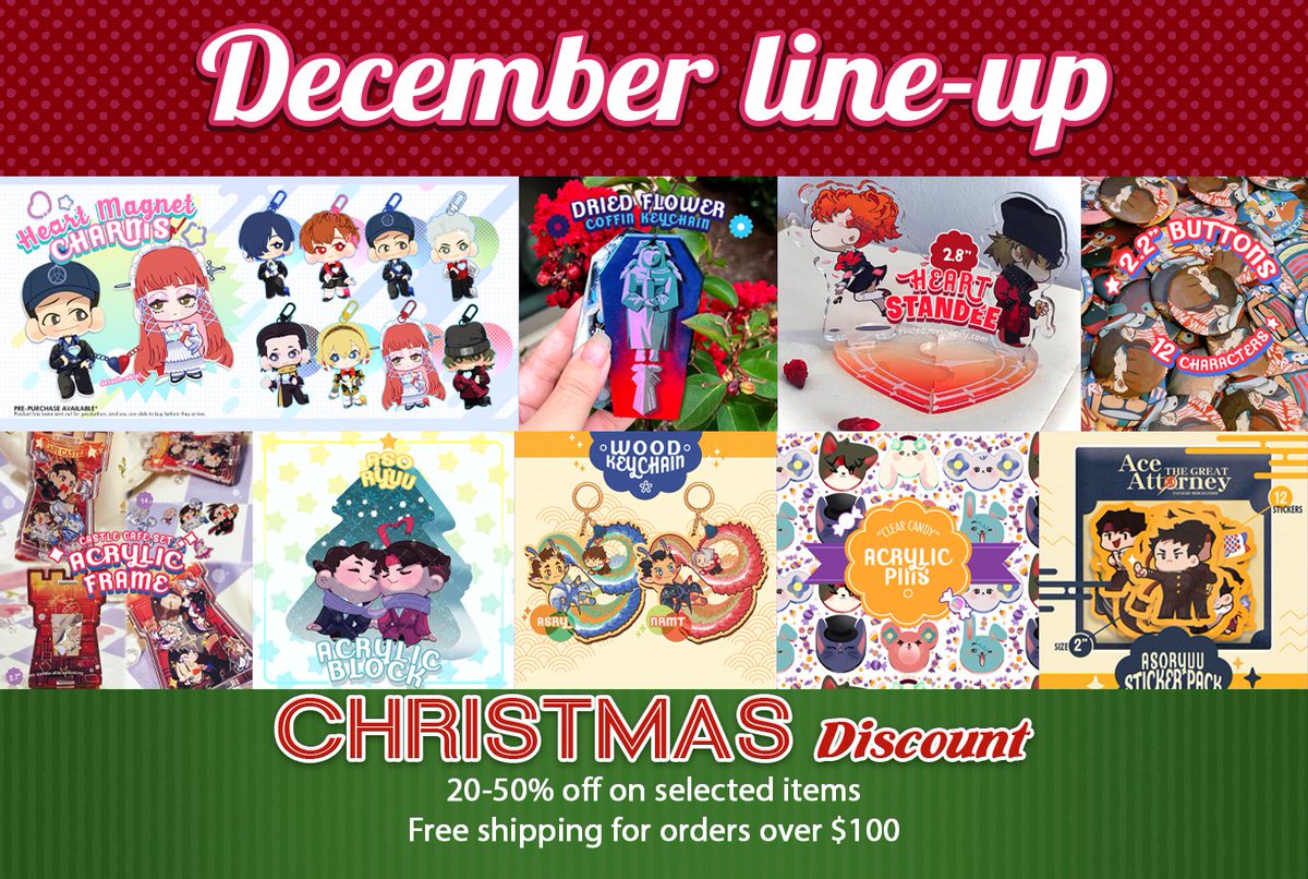 wi1tea's tweet photo. 🎄END OF YEAR MEGASALE! 🎄
- 20% off for new &amp; in stock #tgaa #p3p items
- 50% off for last sale items on storefront (these items won't return for next year)
- FREE SHIP for most INTL(*) until Dec 29th
More info in 🧵⬇️

Hope to have your support 💖 Happy shopping! https://t.co/z8UWB3tab5
