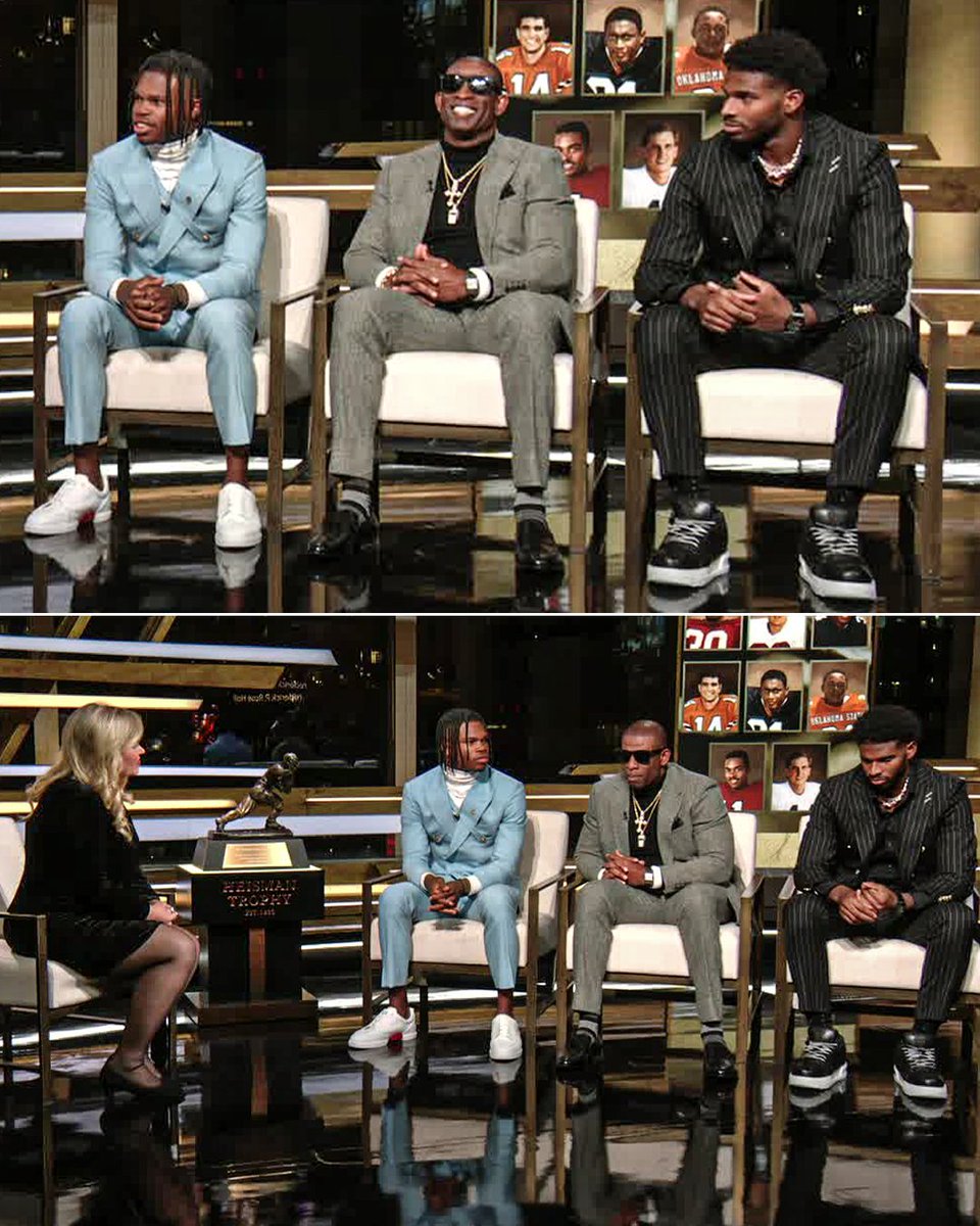 SportsCenter's tweet photo. Travis Hunter brought up Deion and Shedeur Sanders for his interview 🙌 https://t.co/mhZqAASBCw