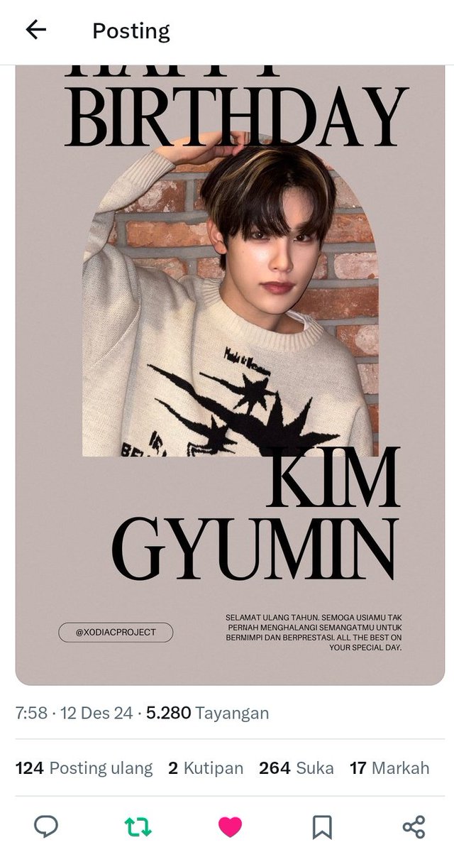 oceaneya_'s tweet photo. @xodiacproject Happy birthday to an amazing idol, Gyumin! On this special day, we celebrate your life, talent, kindness and the joy you bring. Thank you for sharing your gift with the world. May this year be filled with love, happiness, success and unforgettable moments. 
#GYUMIN #XODIAC https://t.co/q0idCsJBMa