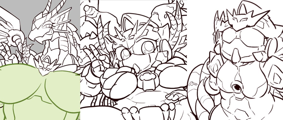 塗ります。いっぱい差分あって楽しいイラストになりそう 