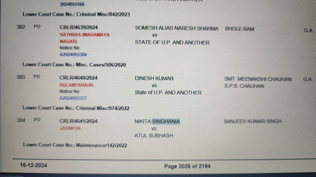 Rads0071's tweet photo. @AnilNambiar20 @tvjanam Wife of Atul Subhash #NikitaSinghania files revision petition to enhance maintenance even after his tragic death. 

She will harass his old parents now using biased laws and system

#JusticeForAtulSubhash 
#JusticeIsDue 
#JusticeForAtul
#IAmAtulSubhash https://t.co/EX6IJsowYi