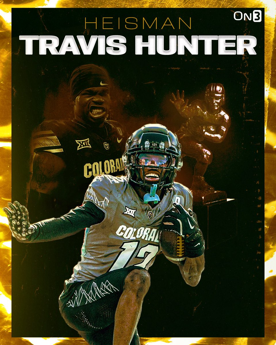 BREAKING: Colorado WR/CB Travis Hunter has won the 2024 Heisman Trophy🏆

on3.com/db/travis-hunt…