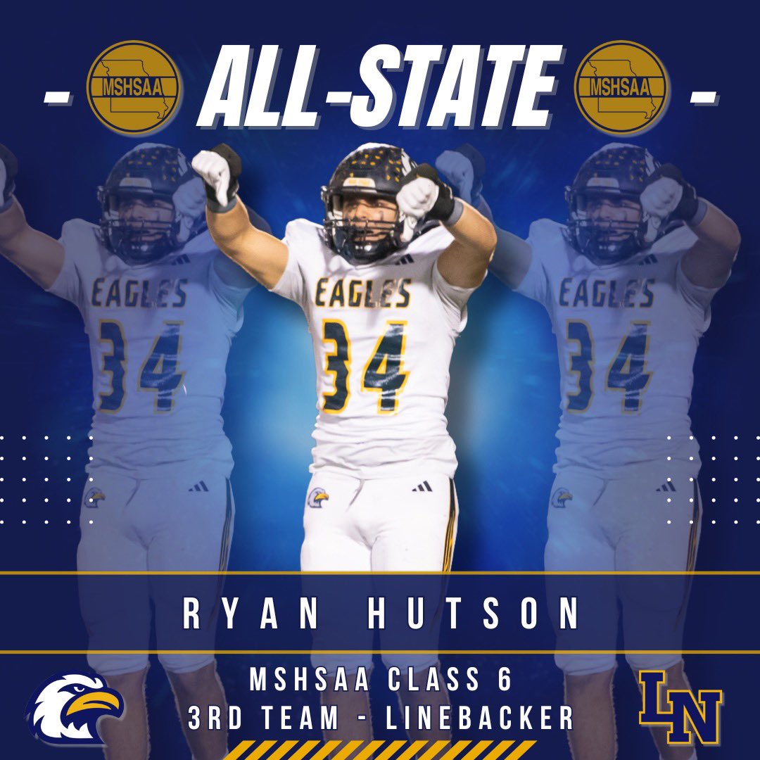 Congrats to <a href="/RyanHutson34/">Ryan Hutson</a> on being named to the 2024 Missouri All State Team.  War 🦅