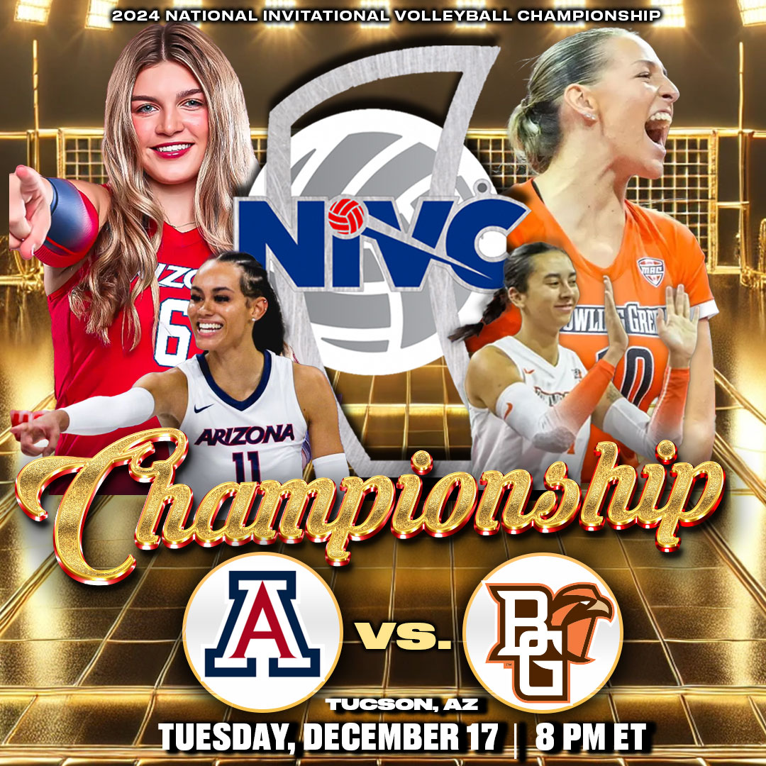 CHAMPIONSHIP MATCHUP HAS BEEN SET | <a href="/BGSUVolleyball/">BGSU Volleyball</a> will face <a href="/ArizonaVBall/">Arizona Volleyball</a> in Tucson on Tuesday, Dec. 17 (8 p.m. ET) to determine the last team standing at the 2024 #NIVC #NCAAWVB