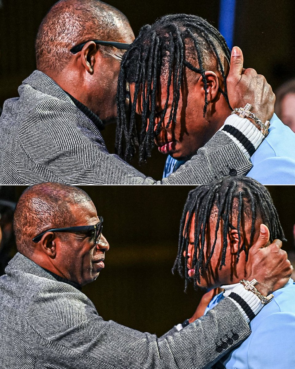 A moment Deion Sanders and Travis Hunter will never forget ❤️