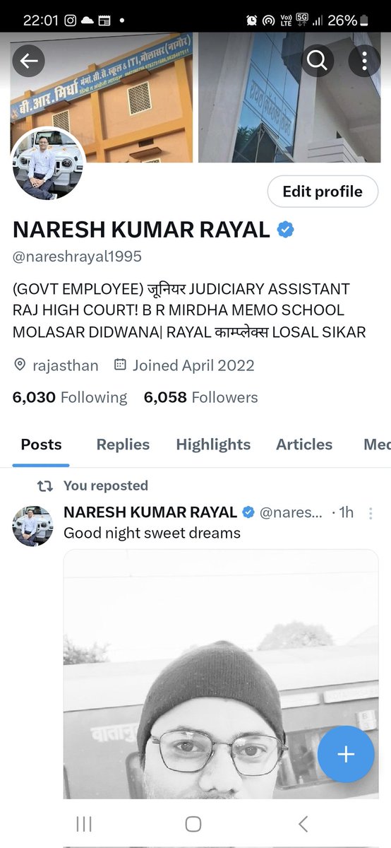 सुप्रभात मित्रों ,एक्स पर 6000 फॉलोअर्स  हो गया है सभी मित्र गणों को धन्यवाद जय श्री राम जय श्री कृष्णा हर हर महादेव <a href="/JaikyYadav16/">Jaiky Yadav</a> <a href="/BaindhaRajesh/">Raj नागौरी</a> @hemlata297881 <a href="/YogeshYadav_1/">YogesH Yadav OBC</a>