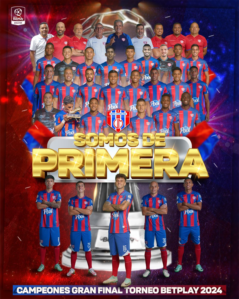 UnionMagdalena's tweet photo. Somos campeones de la Gran Final 🏆🔵🔴💪🏻🅰️
Nuestro equipo se corona campeón de la Gran Final del Torneo de Ascenso 2024, torneo al que más nunca vamos volver. 🙌🏻
¡Somos un equipo de primera! 🅰️🔵🔴🌪️
#unionmagdalena #TodosSomosUnión https://t.co/EXfE5jlmK3