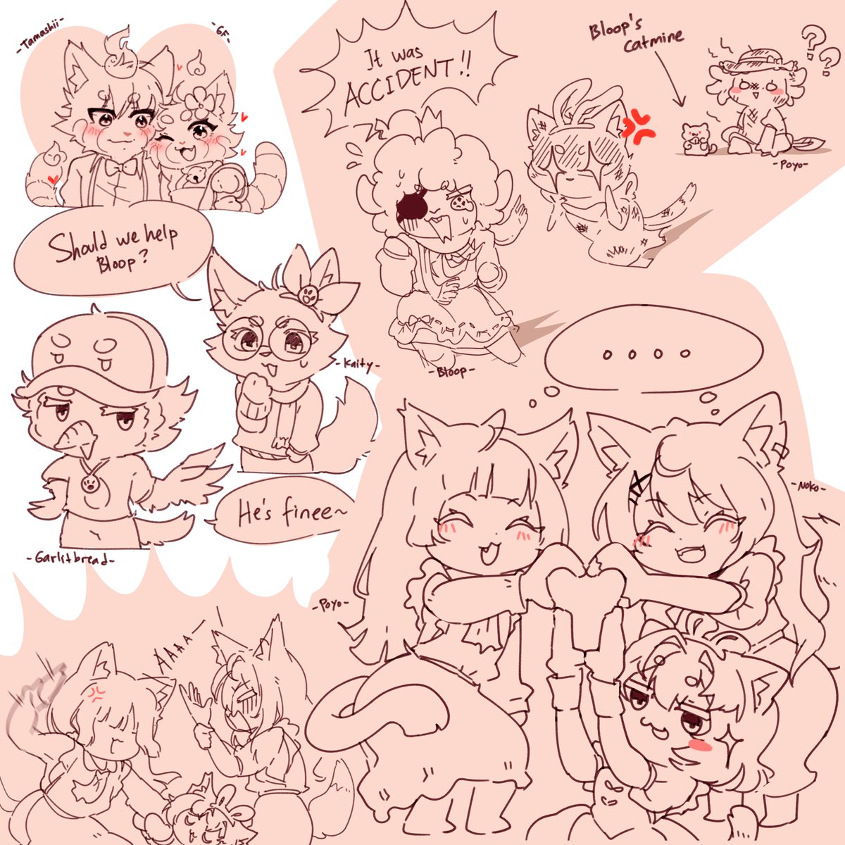 Some doodles of funsies with SAR friends !!
Thanks for the SUPER games <a href="/KaityKT1230/">Kaity~</a> <a href="/garlitbread/">garlitbread || 大蒜麵包 🌱🍞</a> !!
 Pls dont judge what i did below there with poyo and noko LMAO

#superanimalroyale