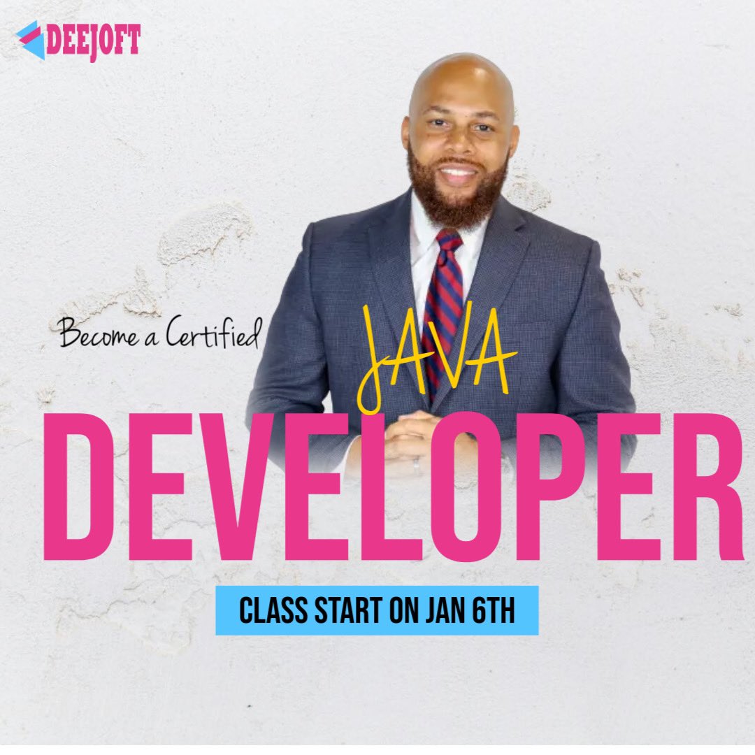 deejoft's tweet photo. Become a Java Developer @deejoft_technologies #gamedesign #gamedevelopment #gamedev #ui #cybersecurity #dataanalytics #datascience #softwareengineering #webdevelopment #mobiledesign #ai #python #ibadan #lagos #graphicdesigner #cloudcomputing #devops https://t.co/UCHnUNdwFM