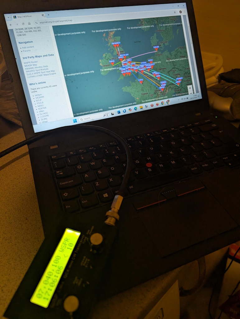 A bit of WSPR this evening  @ 3 watts