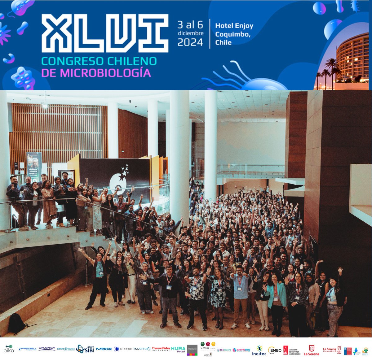 Sociedad de Microbiología de Chile (@_somich) on Twitter photo Coquimbo reunió a más de 500 microbiólogos/as en la XLVI Reunión anual de la Sociedad de Microbiología de Chile #somich2024
somich.cl/coquimbo-reuni…
#alam2025
#iums2026
<a href="/SociedadSum/">Sociedad Uruguaya de Microbiología-SUM</a> <a href="/ArgSamige/">Sociedad Argentina de Microbiología General-SAMIGE</a> <a href="/SBMicrobiologia/">SBMicrobiologia</a> <a href="/AlamScience/">alam.science</a> <a href="/IUMSmicrobio/">International Union of Microbiological Societies</a> <a href="/ASMicrobiology/">ASM</a> Coquimbo reunió a más de 500 microbiólogos/as en la XLVI Reunión anual de la Sociedad de Microbiología de Chile #somich2024
somich.cl/coquimbo-reuni…
#alam2025
#iums2026
<a href="/SociedadSum/">Sociedad Uruguaya de Microbiología-SUM</a> <a href="/ArgSamige/">Sociedad Argentina de Microbiología General-SAMIGE</a> <a href="/SBMicrobiologia/">SBMicrobiologia</a> <a href="/AlamScience/">alam.science</a> <a href="/IUMSmicrobio/">International Union of Microbiological Societies</a> <a href="/ASMicrobiology/">ASM</a>