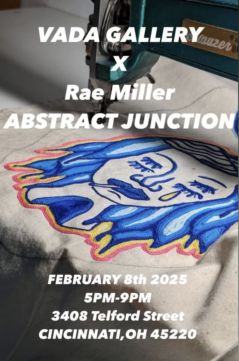 vada_gallery's tweet photo. NEXT EXHIBIT - February 8th 2025 ✨5PM-9PM ✨🎨 With artist Rae Miller at #VADAGALLERY ✨🎨 #February #Opening #raemiller #CLIFTON #CINCINNATI #shoplocal #art https://t.co/5YWr5sYST5