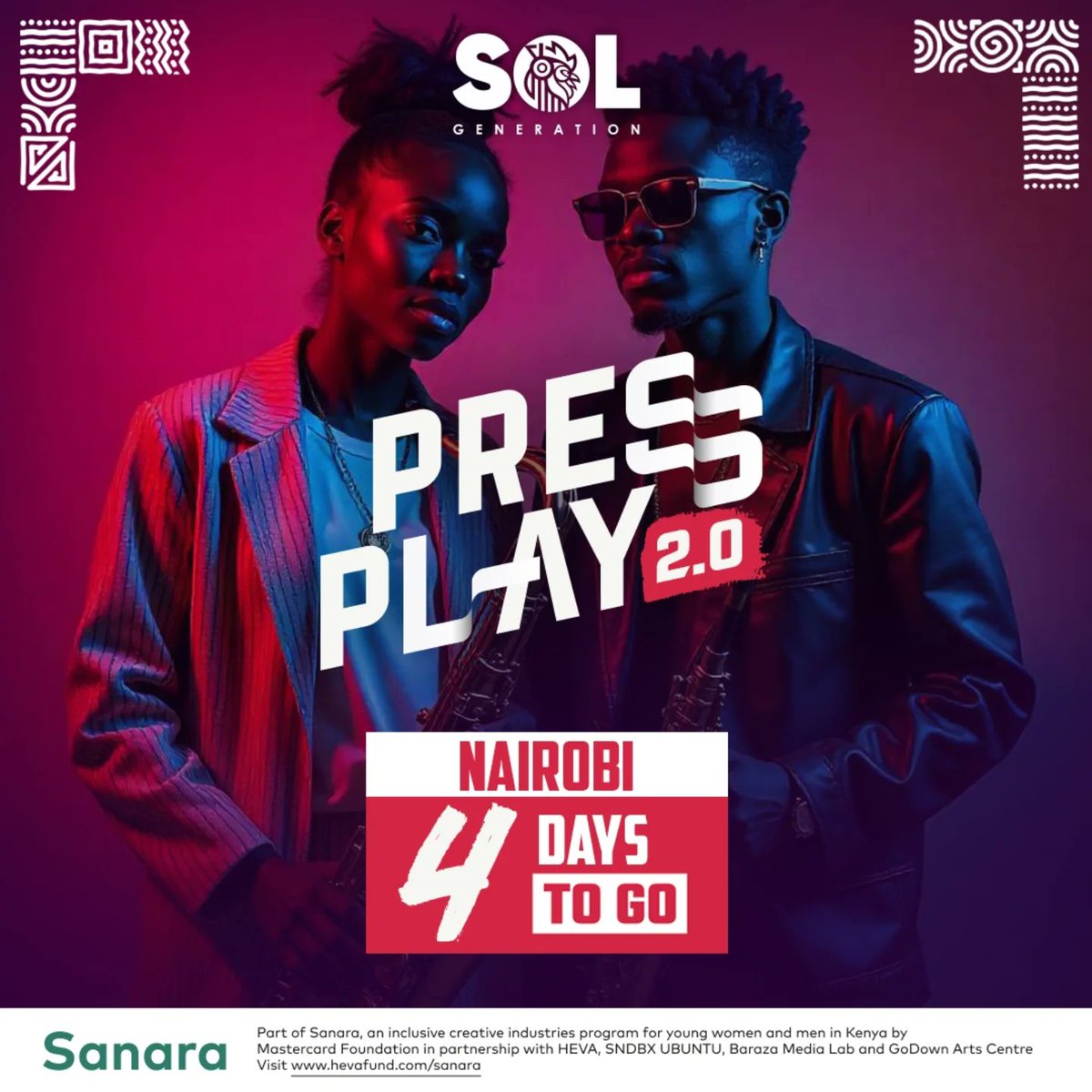 solgeneration_'s tweet image. The countdown begins! Just 4 days left to the Press Play 2.0 Nairobi callouts💥This is your moment. Let's make it count!🇰🇪

#PressPlay2.0 #SolGeneration