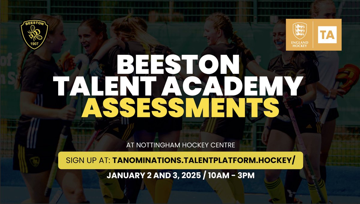 If you are a player aspiring to be part of the Beeston Talent Academy, don't miss our assessment days taking place on Thursday 2nd and Friday 3rd January. Open to all players from clubs, counties and schools in the Beeston TA catchment area.
