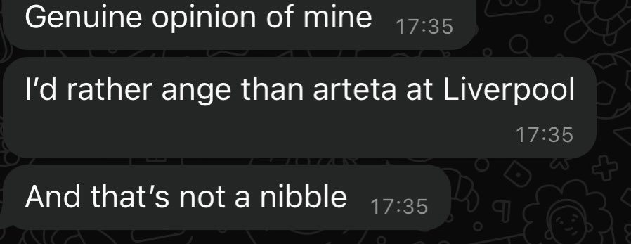 Just received this from a mate who is a Liverpool fan, can someone please tell him that he is deluded
#ange #postecoglou #Arteta