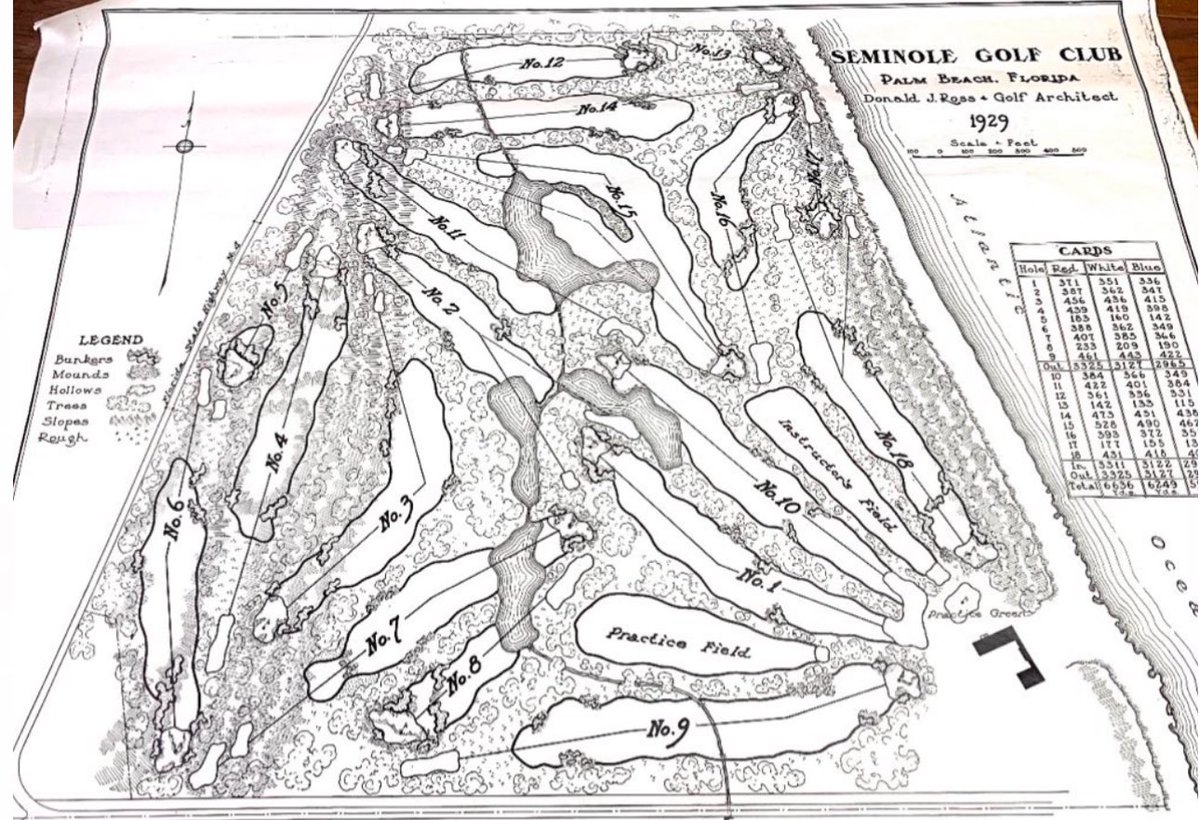 SHistorians's tweet photo. The Restoration of Seminole Golf Club is slated to start after this winter season. 

Gil Hanse &amp; Team have been engaged for 2 years to Reno-Restore the course, nine holes each year. 

I have heard they plan to raise the entire course 4 feet. But that has not been confirmed. https://t.co/rR7uQeYIYU