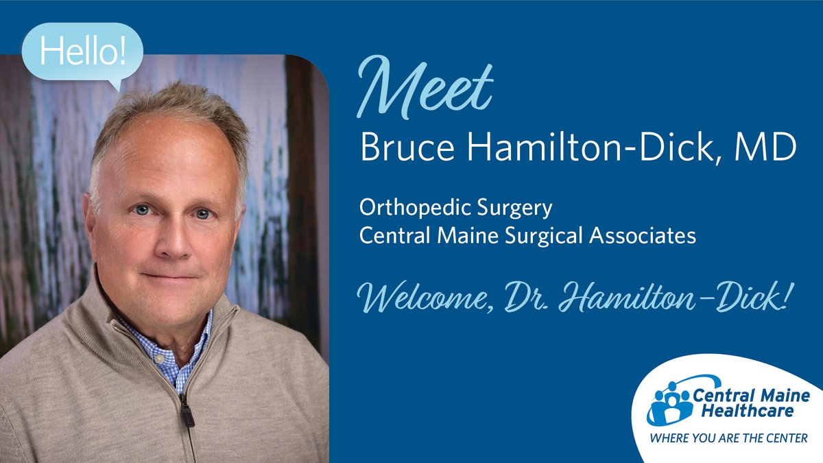 Welcome to the Central Maine Healthcare Orthopedics team, Dr. Bruce Hamilton-Dick! With nearly 40 years of experience, Dr. Hamilton-Dick specializes in sports medicine and general orthopedics. He’s passionate about helping patients maintain their quality of life.
#Orthopedics