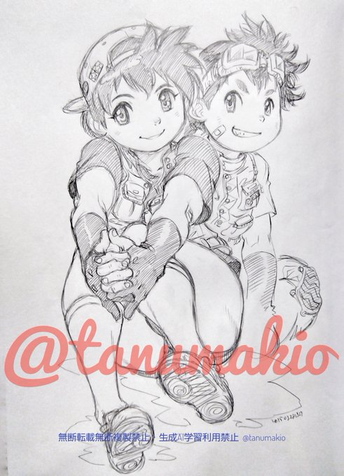 冬コミショタ島応援既出絵。
昔描いた自己流レッツゴー兄弟✌️ 