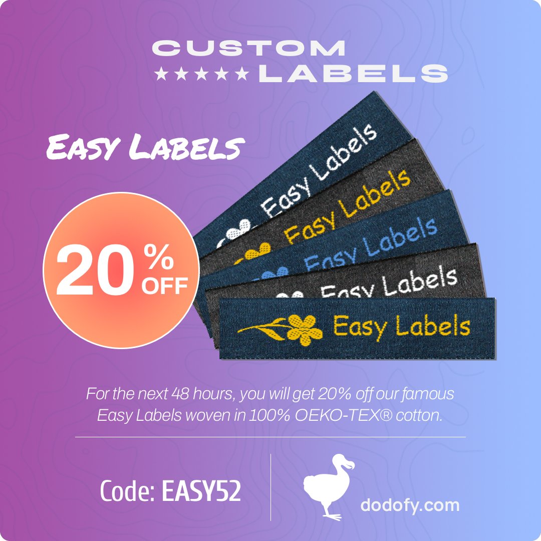 dodofy_com's tweet photo. Last Chance – 20% Off Easy Labels! ⏳
Only 24 hours left! Get 20% off our custom Easy Labels, made with 100% OEKO-TEX® certified cotton. 🌱

Use code EASY52 at checkout before time runs out!
🛒 Shop now: https://t.co/rrELeNwyDa

#DodofyLabels #CustomLabels #EasyLabels #LastChance https://t.co/p2qHld2STh