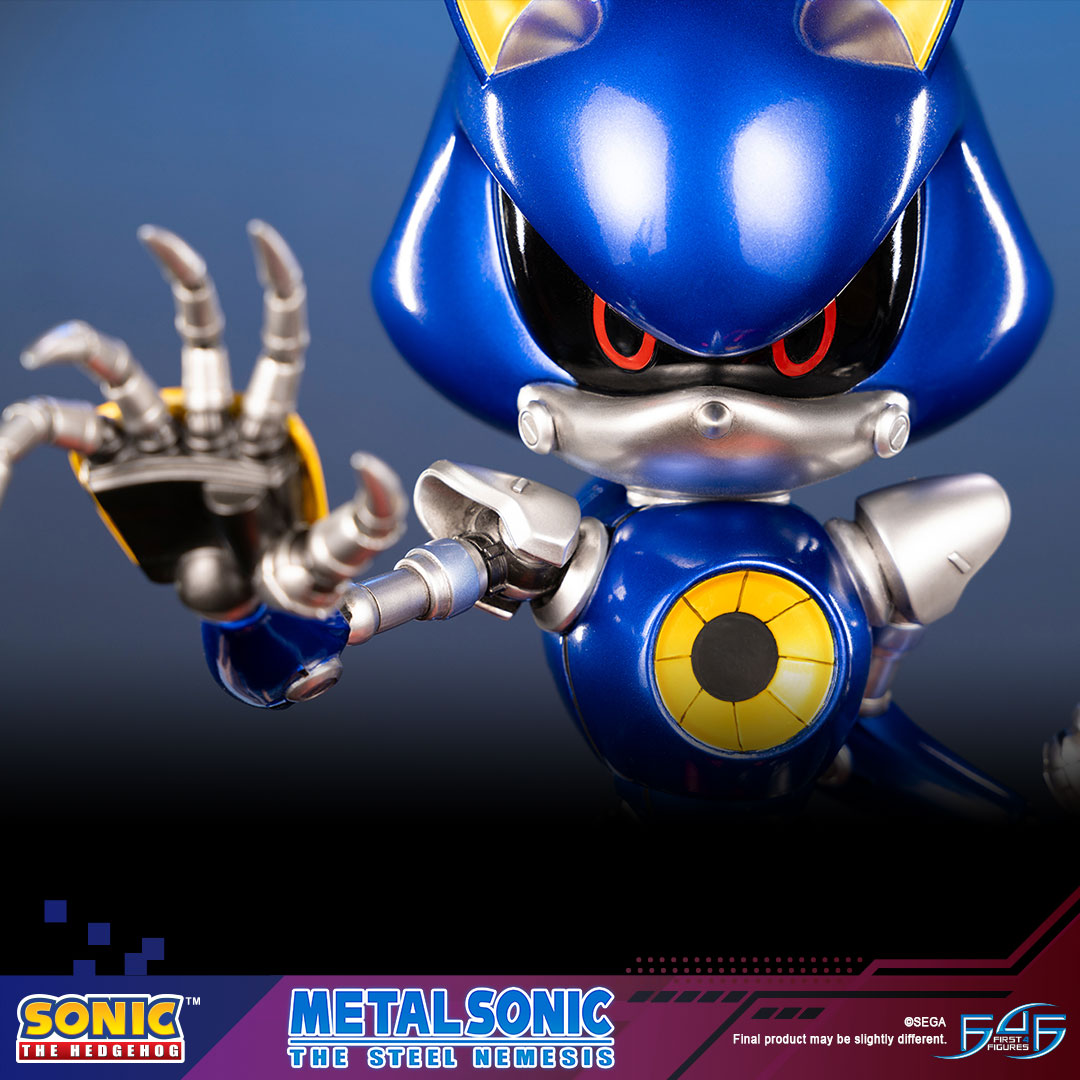 First4Figures's tweet photo. METAL SONIC PRE-ORDERS OPEN IN 9 DAYS!

Check out these close-up shots of our Sonic the Hedgehog - Metal Sonic statue, showcasing its remarkable level of detail! Notice Metal Sonic's foot as it crushes the Sonic symbol on the warning sign for a bottomless pit. This sign is reminiscent of those tense moments in Sonic the Hedgehog games when you risk falling off the level.

Metal Sonic's design is so sleek and menacing. What do you like most about his appearance and why?

Sign up here (https://t.co/03AnUxQcVP) and get $10 off once pre-orders are open!

Check out the F4F Official Collectors Club (https://t.co/Hh2UNbYl3W) to stay in the loop for this and other releases from First 4 Figures!

Pre-orders open on 7th January 2025.

Pricing will be revealed on launch day.

#SonicTheHedgehog #MetalSonic #Sonic #SEGA #Statue #VideoGame

@sonic_hedgehog  @SEGA