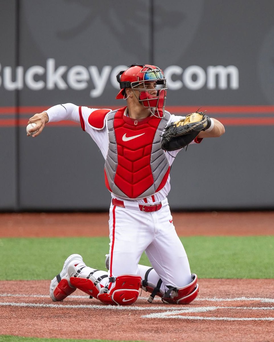 D1Baseball (@d1baseball) on Twitter photo A two-year starter at catcher, <a href="/MGraveline09/">Matthew Graveline</a> is unquestionably one of the top backstops in the <a href="/bigten/">Big Ten Conference</a>.
The <a href="/OhioStateBASE/">Ohio State Baseball</a> junior hit .281/.409/.447 last spring, and he could play a corner outfield spot or first base to rest his knees while keeping his potent bat in the lineup. A two-year starter at catcher, <a href="/MGraveline09/">Matthew Graveline</a> is unquestionably one of the top backstops in the <a href="/bigten/">Big Ten Conference</a>.
The <a href="/OhioStateBASE/">Ohio State Baseball</a> junior hit .281/.409/.447 last spring, and he could play a corner outfield spot or first base to rest his knees while keeping his potent bat in the lineup.