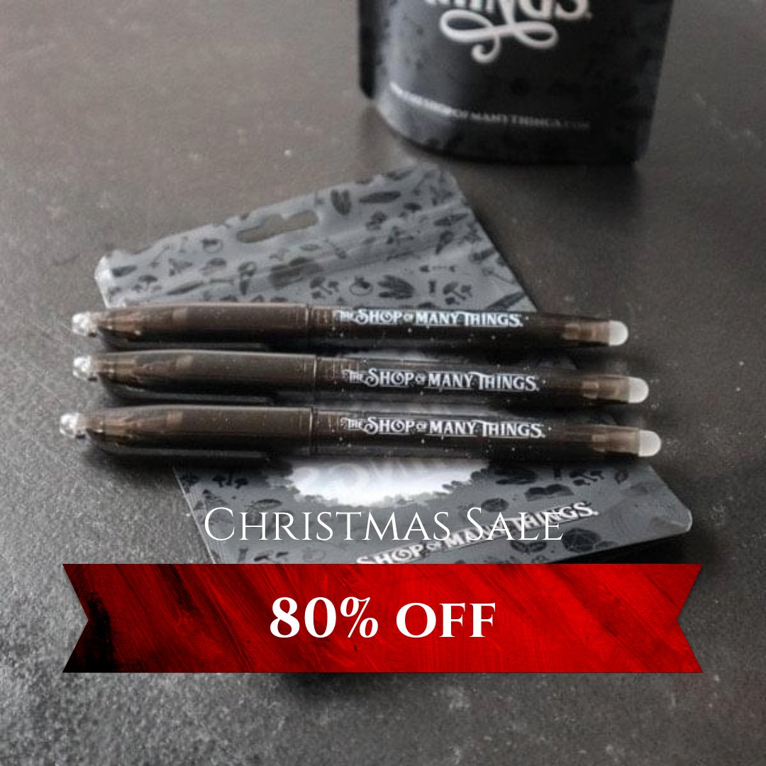 Our Christmas sale is still ongoing, but we're selling out fast! Get it while supplies last! theshopofmanythings.com/collections/%F…

#dnd #ttrpg #magicpen #dice #puzzle