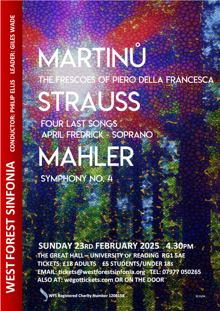 Really looking forward to the 2nd Orchestral Concert in our 2024/25 season.  Please do come along!