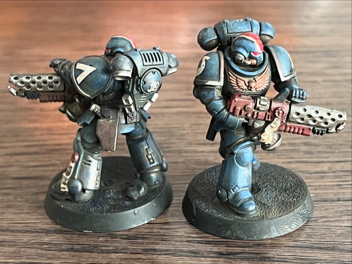 LayoutInk's tweet photo. Dipping my feet in to the warhammer and apparently starting with the sacrilege- grim dark ultramarines - infernus squad https://t.co/jGCRghMPvD