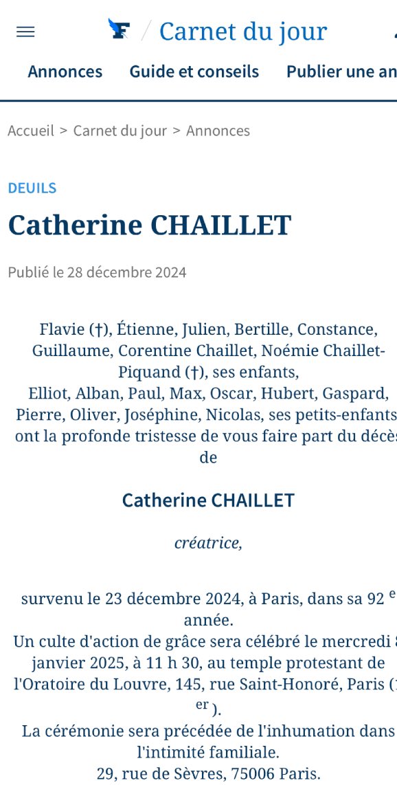 JFGuyot's tweet photo. #Décès le 23 décembre de la créatrice et styliste Catherine #CHAILLET, dans sa 92e année. On lui doit notamment dans les années 70 le premier habillage graphique de @TF1, de la naissante troisième chaîne, mais aussi plus tard du logo de #CherieFM. Fondatrice de la marque de prêt-à-porter #Victoire, créatrice du sac « Constance » pour @Hermes_Paris…