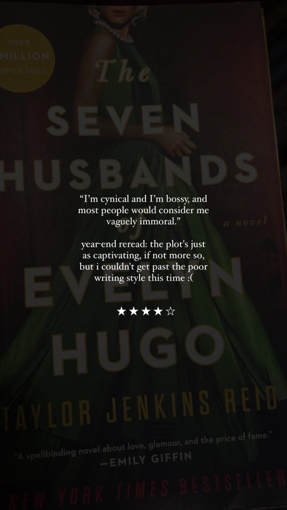 year-end reread:
the seven husbands of evelyn hugo