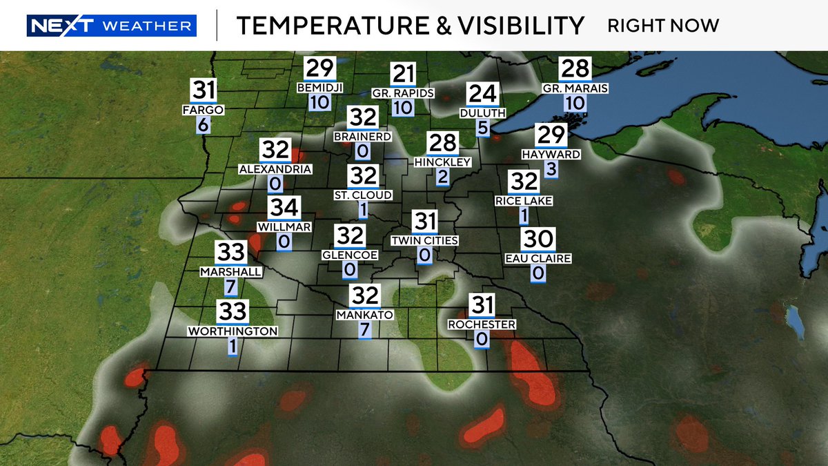 Adam Del Rosso (@adamdweather) on Twitter photo The sun yesterday was nice while it lasted! The dense fog and clouds are back. Watch for slick spots this AM with temps right around 32°. Visibility should improve a little into the afternoon. <a href="/WCCO/">WCCO | CBS News Minnesota</a> The sun yesterday was nice while it lasted! The dense fog and clouds are back. Watch for slick spots this AM with temps right around 32°. Visibility should improve a little into the afternoon. <a href="/WCCO/">WCCO | CBS News Minnesota</a>