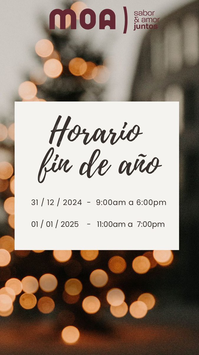 Horario fin de año