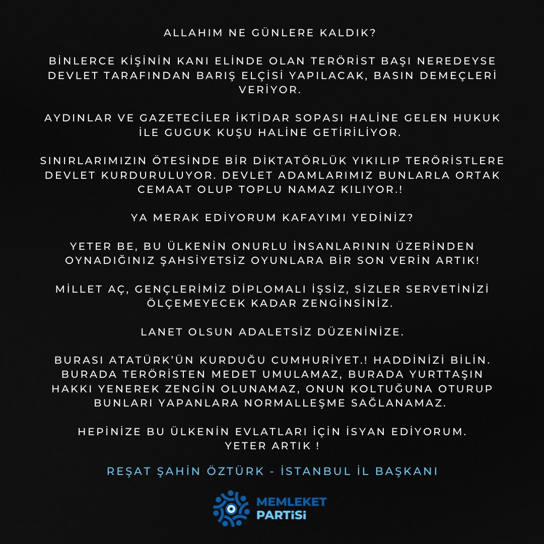 Burası Atatürk’ün Kurduğu Cumhuriyet.!

Haddinizi bilin. Burada teröristen medet umulamaz, burada yurttaşın hakkı yenerek zengin olunamaz, onun koltuğuna oturup bunları yapanlara normalleşme sağlanamaz.