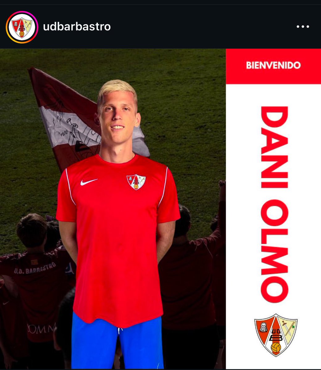 katikaaofficial's tweet photo. FC Barcelona opponent in the Copa Del Rey Barbastro posted Dani Olmo on Instagram their Instagram page😂.
This comes after the player is set to be free if the Catalán giant fail to register him by December 31st.
#transferwindowclosed #katikaawins #KatikaaPredicts #katikaa https://t.co/iFDJfFq9dv