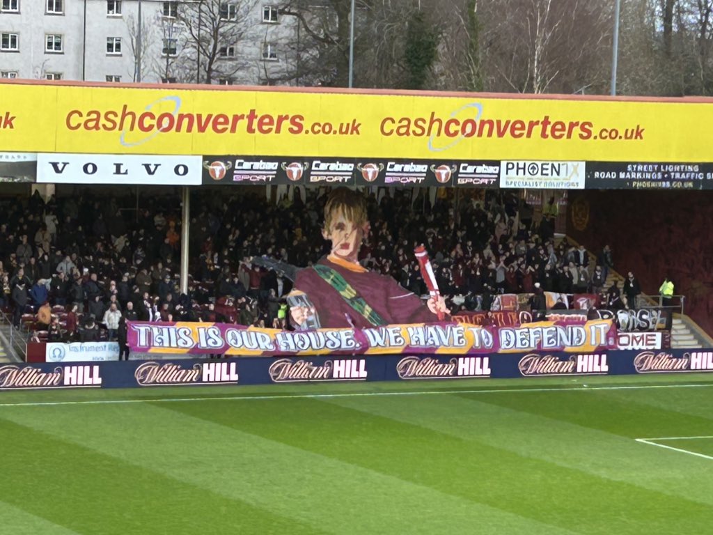 Home Alone themed tifo from the Motherwell fans at Fir Park today.