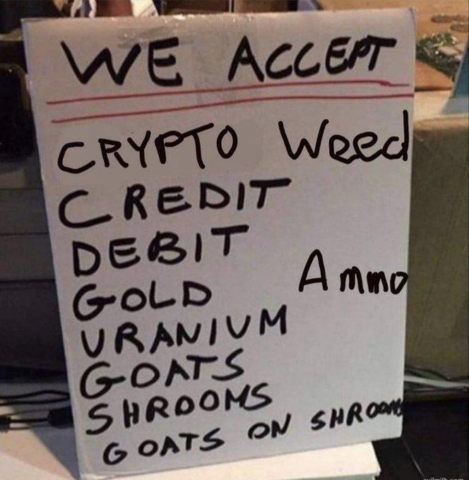 My preferred payment of $never is goats on shrooms