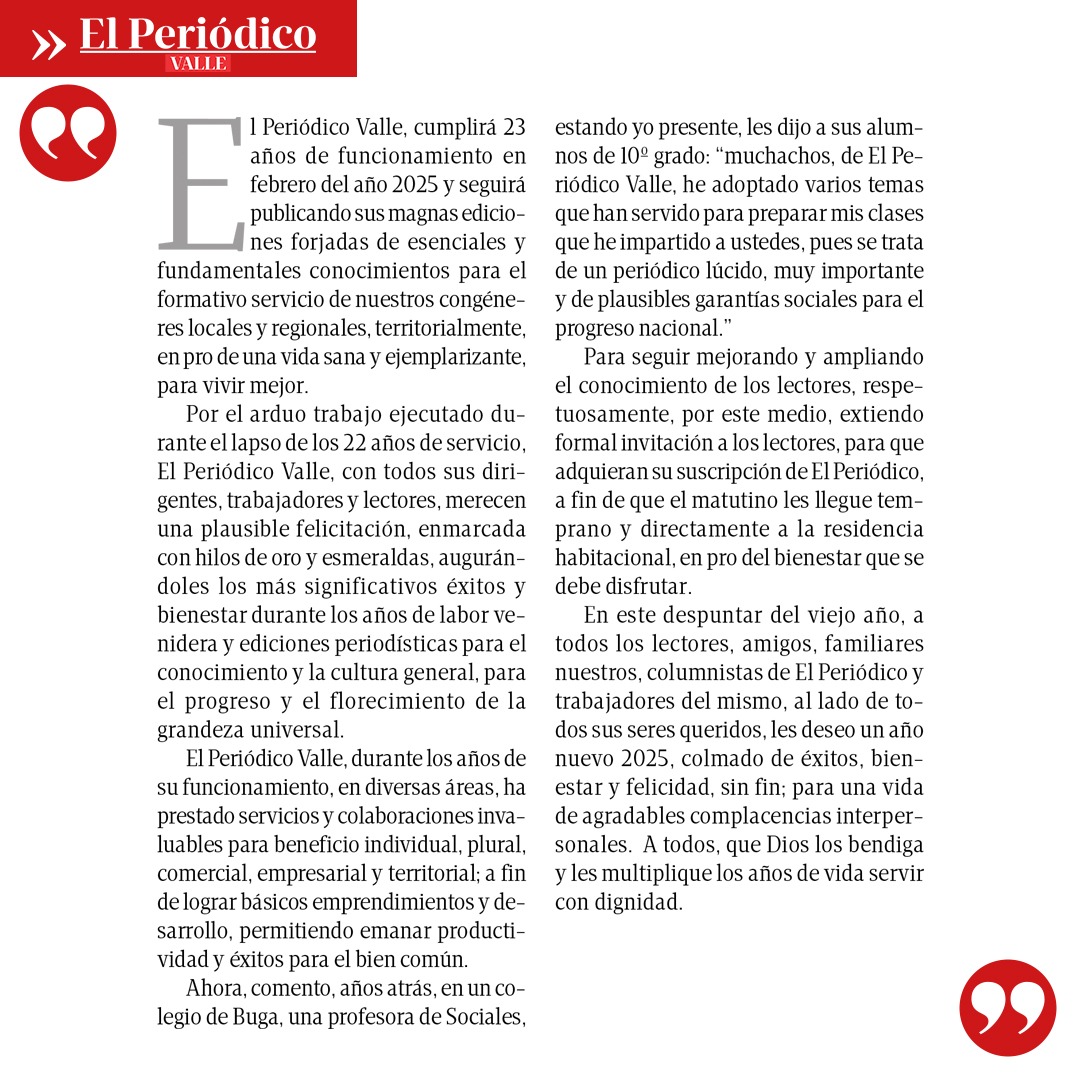 😄Disfruta la columna de nuestro querido amigo Migdonio Dediego Moreno 
.
.
.
#ValledelCauca #PeriódicoValluno #Sábado #Periodismo #periodismocolombiano #opiniones