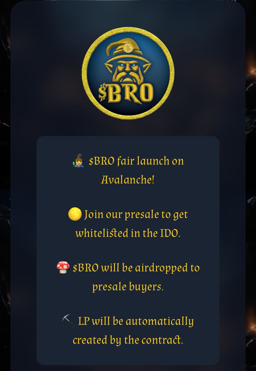 avaxchikn's tweet photo. $Bro 😎 what is this?  Could this be the next one? https://t.co/c36NsvhfK8