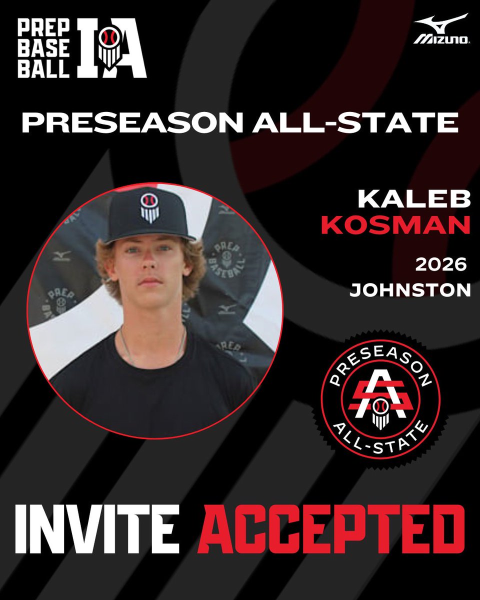 Prep Baseball Iowa (@prepbaseballia) on Twitter photo 𝟐𝟎𝟐𝟓 𝐏𝐑𝐄𝐒𝐄𝐀𝐒𝐎𝐍 𝐀𝐋𝐋-𝐒𝐓𝐀𝐓𝐄
𝘐𝘯𝘷𝘪𝘵𝘦𝘥 𝘈𝘤𝘤𝘦𝘱𝘵𝘦𝘥 ✅
Kaleb Kosman | <a href="/KosmanKaleb16/">Kaleb Kosman</a>
⚾ SS/2B
🎓 2026
📚 <a href="/JohnstonDragons/">Johnston Baseball</a>
👤 loom.ly/XYosNcY
𝚁𝚎𝚚𝚞𝚎𝚜𝚝 𝚈𝚘𝚞𝚛 𝙸𝚗𝚟𝚒𝚝𝚎 ⤵️
loom.ly/_ZA-YqY 𝟐𝟎𝟐𝟓 𝐏𝐑𝐄𝐒𝐄𝐀𝐒𝐎𝐍 𝐀𝐋𝐋-𝐒𝐓𝐀𝐓𝐄
𝘐𝘯𝘷𝘪𝘵𝘦𝘥 𝘈𝘤𝘤𝘦𝘱𝘵𝘦𝘥 ✅
Kaleb Kosman | <a href="/KosmanKaleb16/">Kaleb Kosman</a>
⚾ SS/2B
🎓 2026
📚 <a href="/JohnstonDragons/">Johnston Baseball</a>
👤 loom.ly/XYosNcY
𝚁𝚎𝚚𝚞𝚎𝚜𝚝 𝚈𝚘𝚞𝚛 𝙸𝚗𝚟𝚒𝚝𝚎 ⤵️
loom.ly/_ZA-YqY