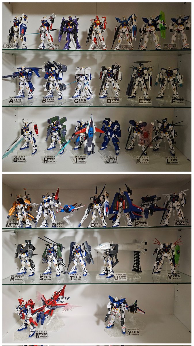 saku580104's tweet image. クラスターガンダムの換装状態が完成して、ついに上段の棚が埋まってしまった…。
これで今年のプラモ納め！

XとZが待ち遠しい( *´꒳`* )

#ガンダム #ガンプラ #F90 #F90クラスター #MG  #ガンダムF90 #プレバン #プレミアムバンダイ #ガンプラの画像貼るとRTされると聞いて